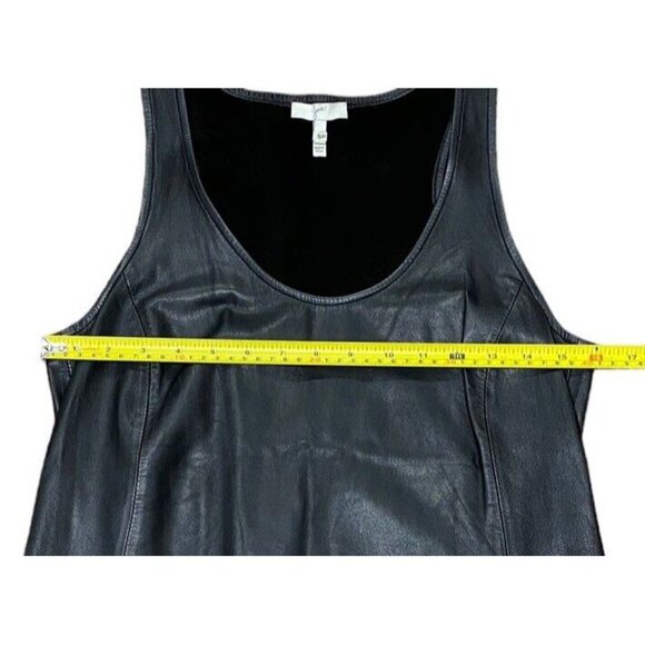 Joie Sz S Tank Top Sleeveless Leather Shell Black - Picture 3 of 7